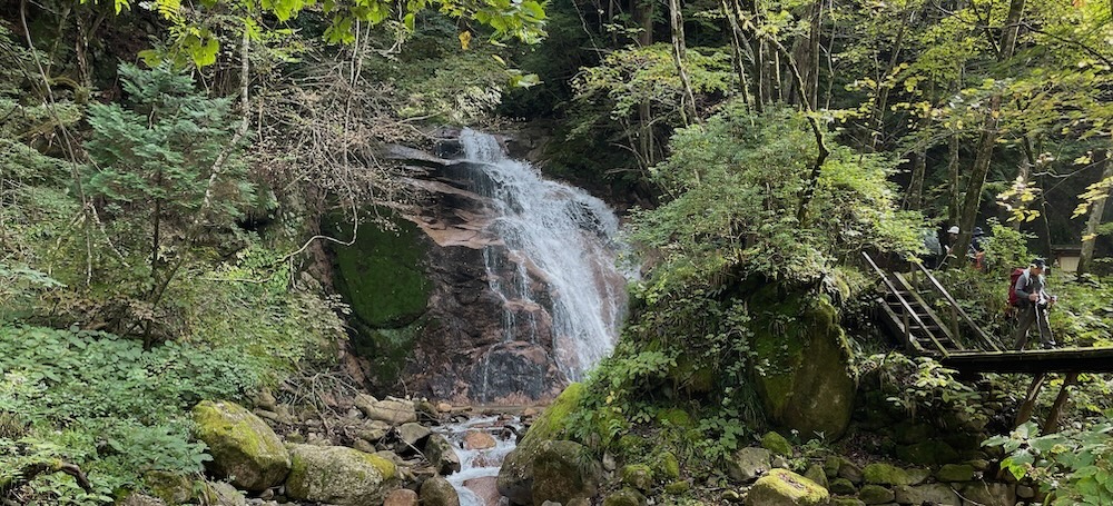 Hike through green forests and by bubbly waterfalls
